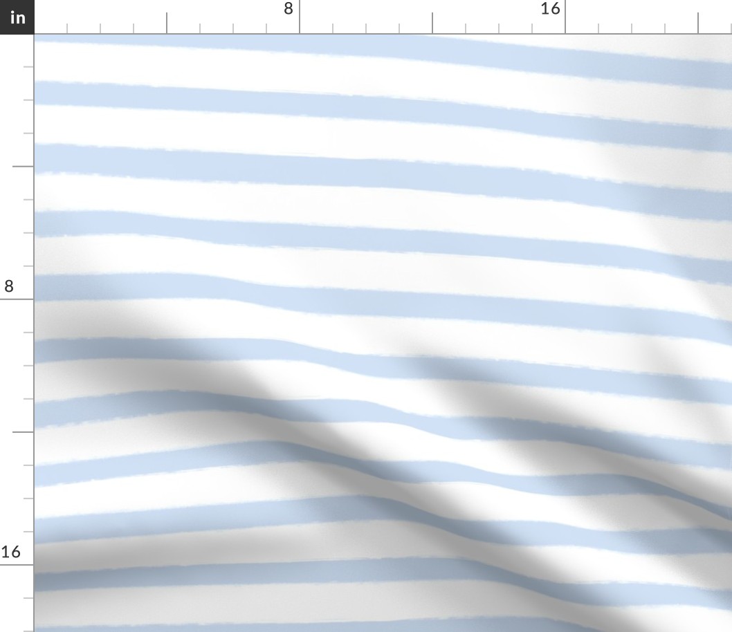 7/8” Painted Stripe - baby blue and white