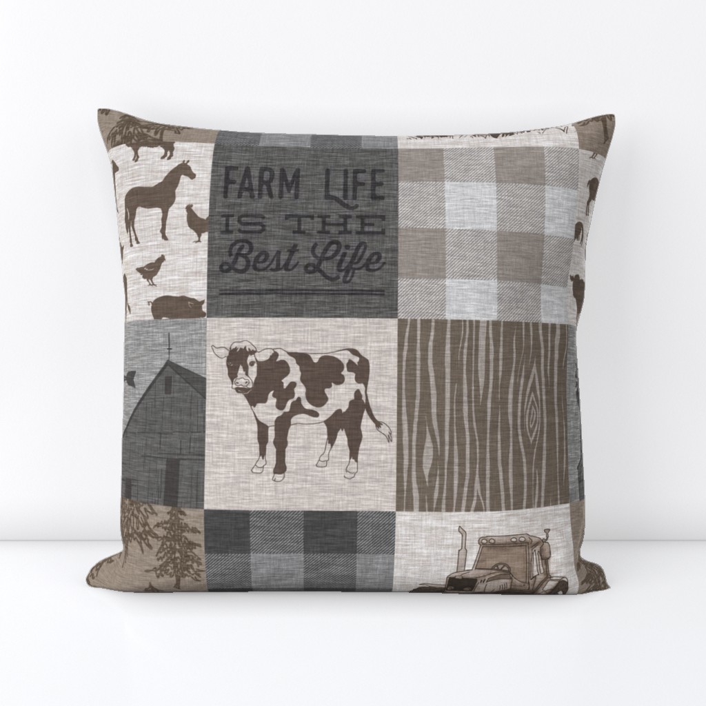 Cow Farm Life - Soft Brown And grey