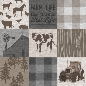 Cow Farm Life - Soft Brown And grey