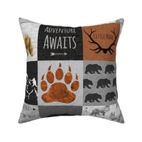 Adventure Awaits - Fox And Bear Little Man - Rust, Black, grey