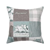 Farmin Quilt - Aqua And Taupe/Beige