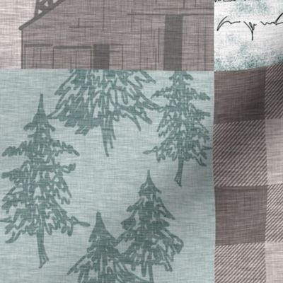 Farmin Quilt - Aqua And Taupe/Beige