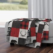 Wild one with plaid - red and black - moose, bear, antlers