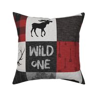 Wild one with plaid - red and black - moose, bear, antlers