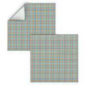 Plaid in Aqua Orange White and Blue