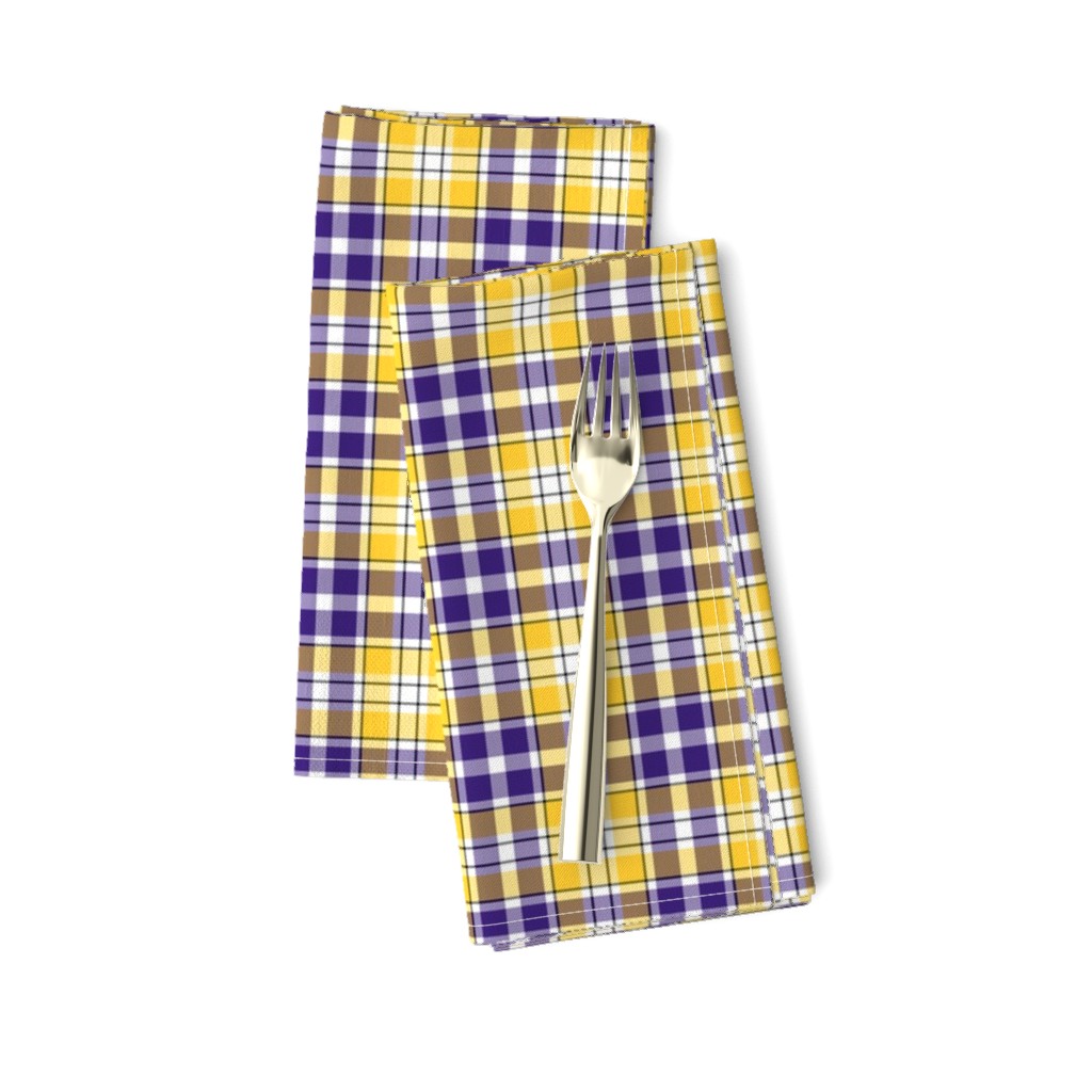 White Purple White and Gold Plaid