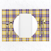 White Purple White and Gold Plaid