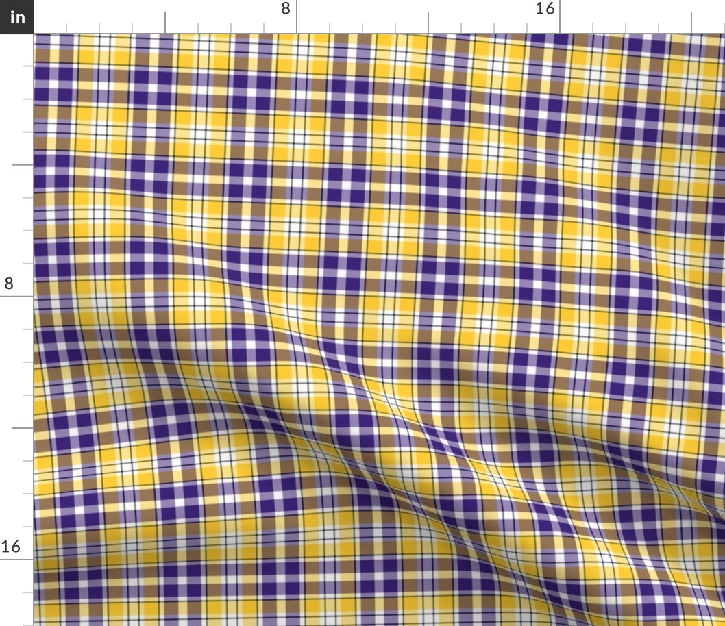 White Purple White and Gold Plaid