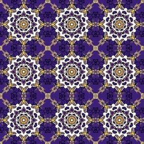 Purple White and Gold Repeating Design