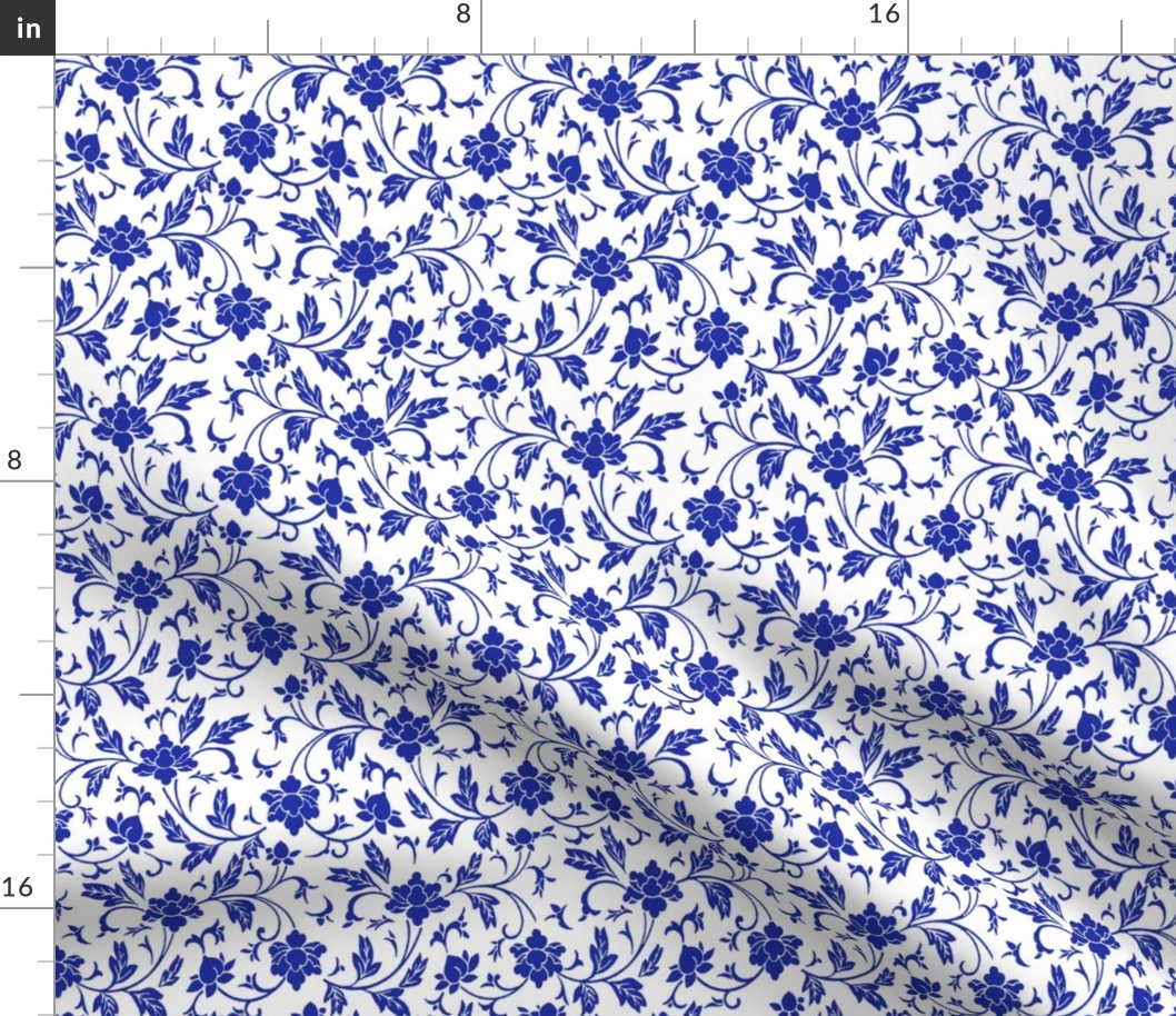 Classic Chinese Flower Pattern Blue White