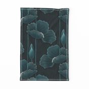 Art Deco Poppies TEAL