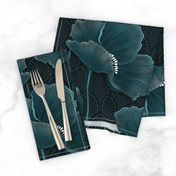 Art Deco Poppies TEAL