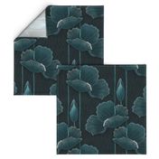 Art Deco Poppies TEAL