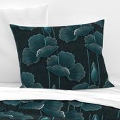 Art Deco Poppies TEAL