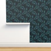 Art Deco Poppies TEAL