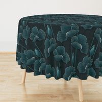 Art Deco Poppies TEAL