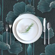 Art Deco Poppies TEAL