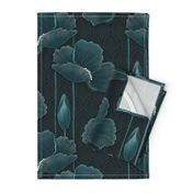 Art Deco Poppies TEAL