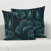 Art Deco Poppies TEAL