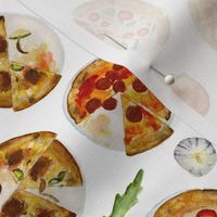 Italian pizza • watercolor pattern