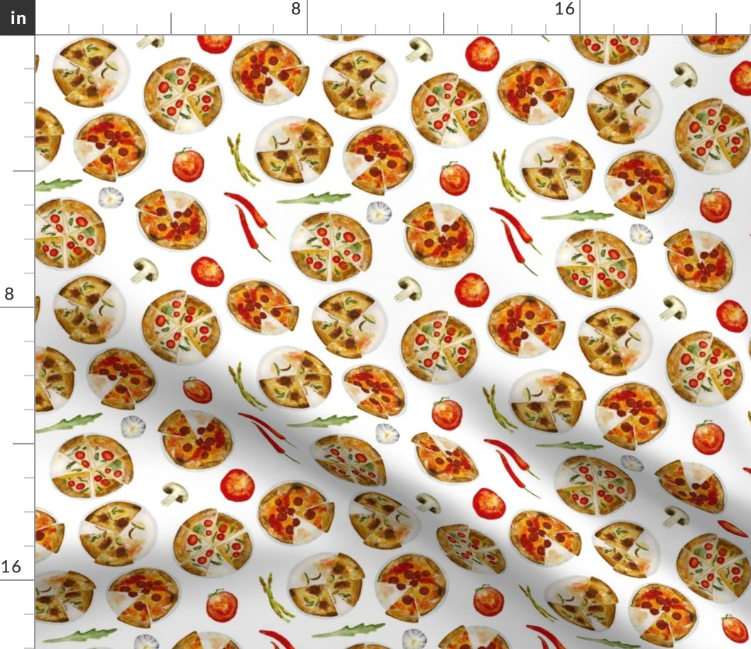 Italian pizza • watercolor pattern