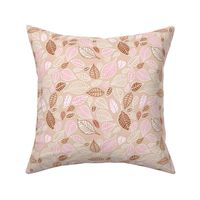 Sweet fall leaves woodland print autumn pink and copper Medium