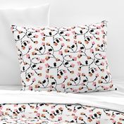 Cute little black birds and flowers cute garden design pink copper