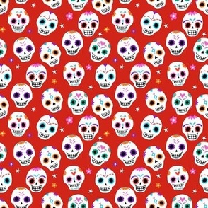 Sugar Skulls in Red