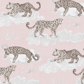 Leopard Clouds tan on pale pink