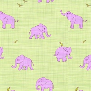 pink elephant on light green