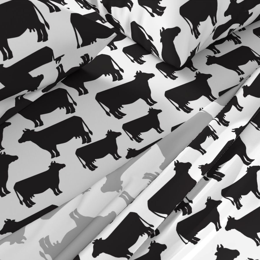 Cows Black on White