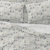 chinoiserie toile dragons bats, ivory cream white navy blue black  