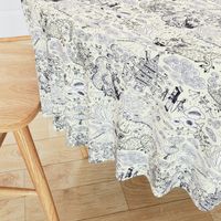 chinoiserie toile dragons bats, ivory cream white navy blue black  