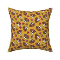 boxer  - floral crowns - flash on mustard