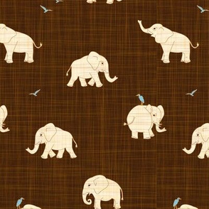 beige elephant on brown