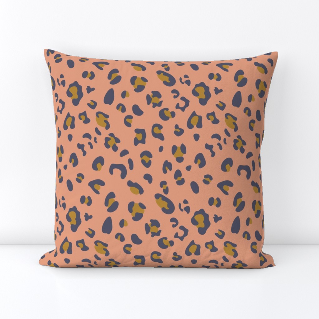 africa africa - leopard print - pink blue gold