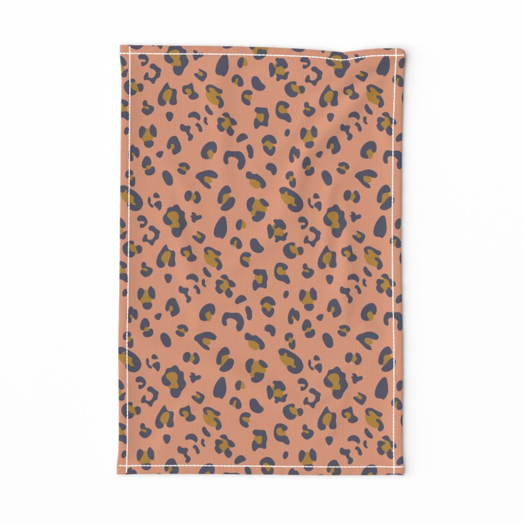 africa africa - leopard print - pink blue gold