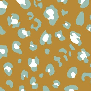 africa africa - leopard print - gold aqua white