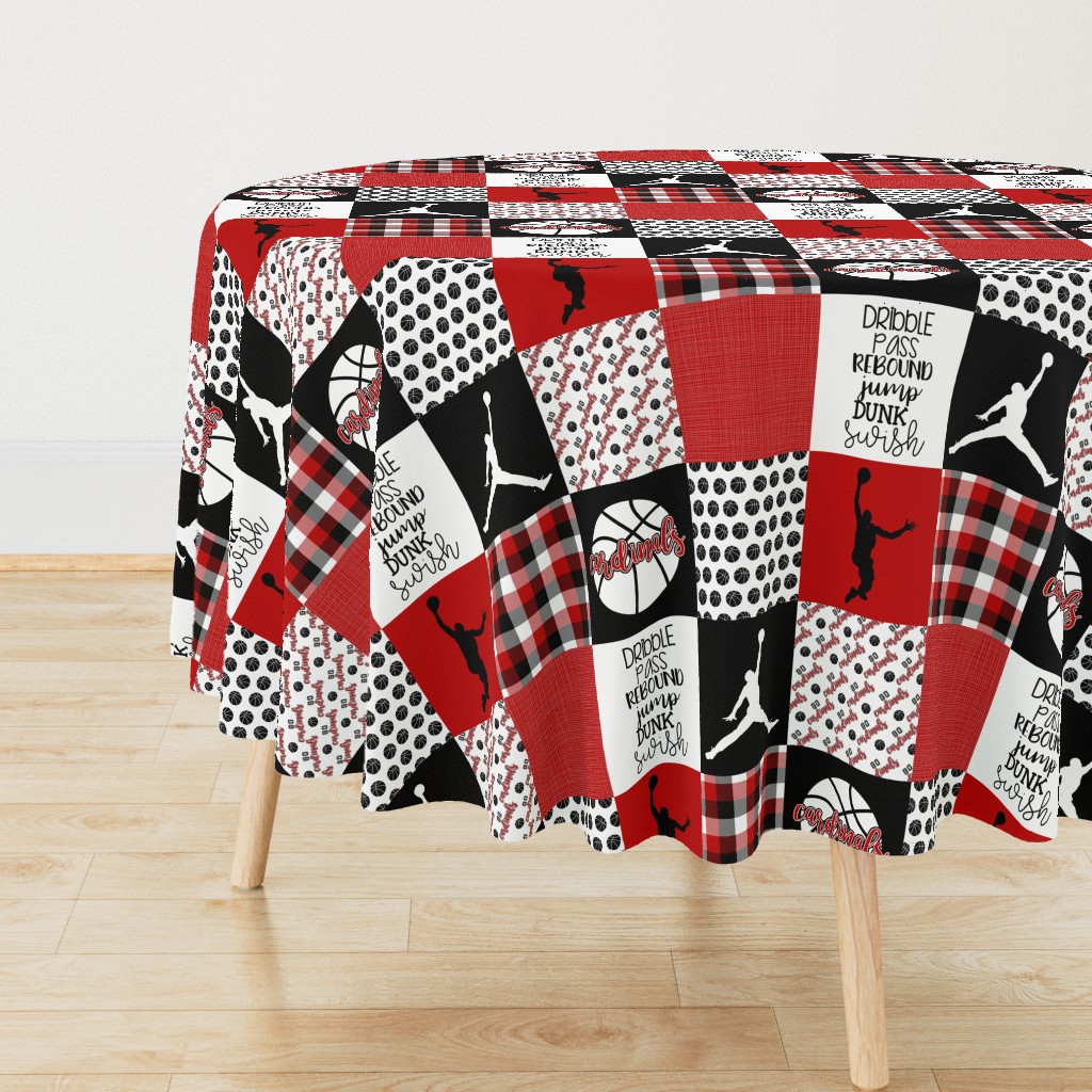 Basketball//Cardinals - Wholecloth Cheater Quilt