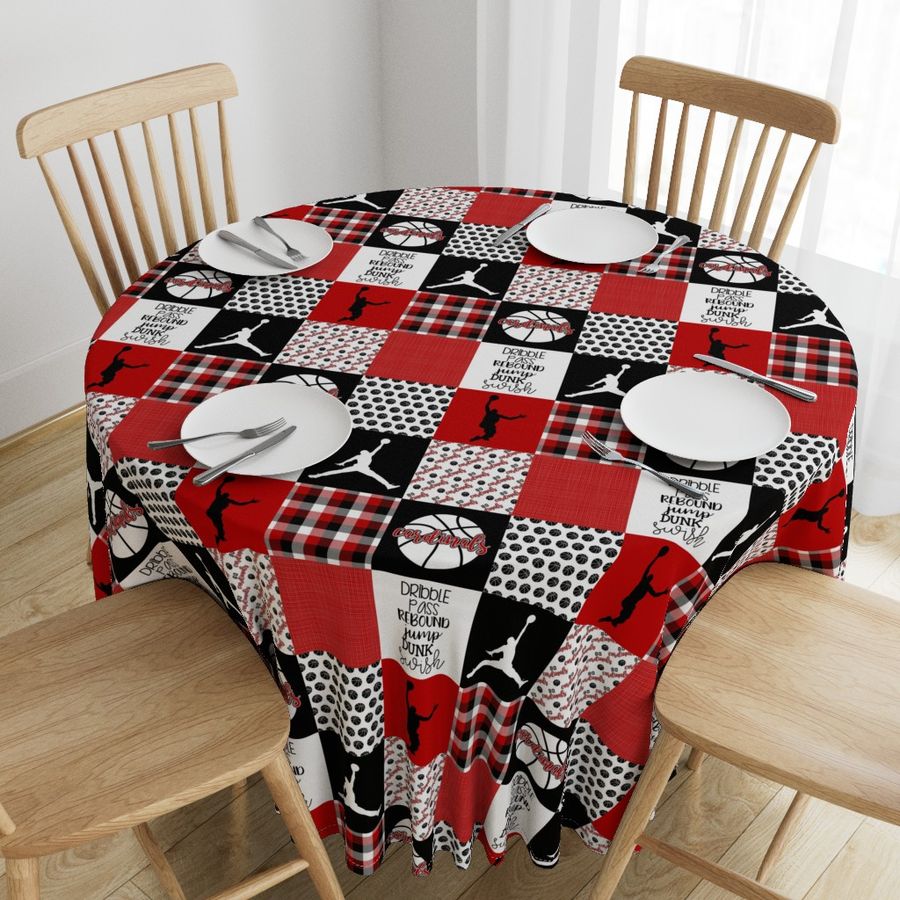 Basketball//Cardinals - Wholecloth Cheater Quilt