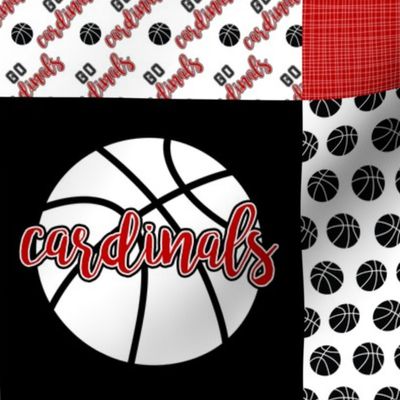 Basketball//Cardinals - Wholecloth Cheater Quilt