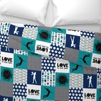 Volleyball//Love at first spike - Wholecloth Cheater Quilt 