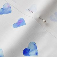 Blue hearts • watercolor love pattern