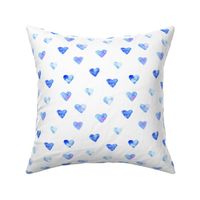 Blue hearts • watercolor love pattern