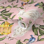White Peacock Chinoiserie Pink