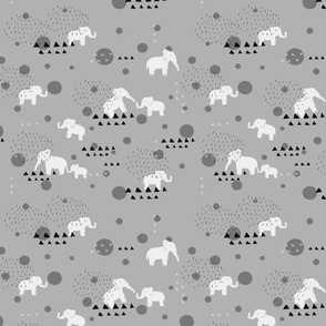 Elephants Carousel Grey // Nursery Theme