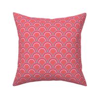 Scallop dots in orange aqua pink