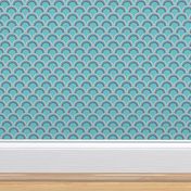 Scallop Dots in Aqua and nautical