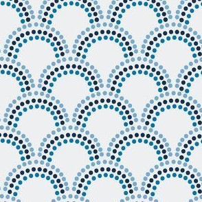 Scallop Dots in Blues