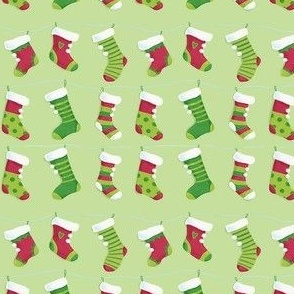 Christmas Stockings on light green